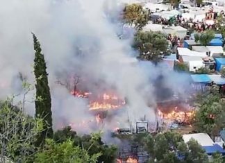 Griekenland: het brand weer eens in het migrantenkamp op het eiland Samos