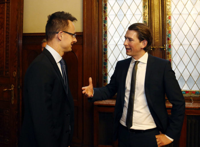 Péter Szijjártó en Sebastian Kurz