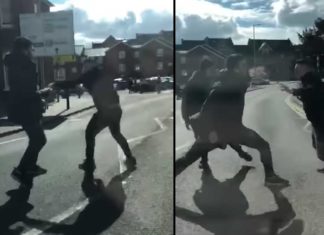 Tommy Robinson confronteert tuig dat op oude mensen hoest en spuugt tijdens de Covid-19 uitbraak