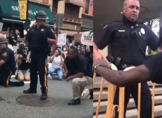 Politieagenten die weigeren te knielen voor Black lives matter: “Dit is niet de kerk”