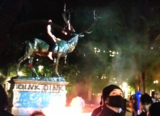 120 jaar oud hertenstandbeeld vernield door BLM-activisten