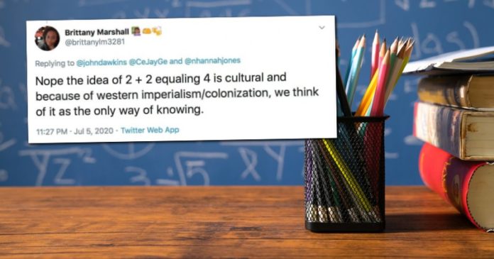 BLM leraar zegt 2+2 is alleen maar 4