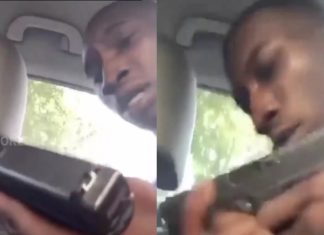 Wannabe gangster bluft met zijn pistool online en schiet zichzelf voor zijn flikker