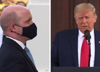 Trump tegen journalist: doe je mondkapje af