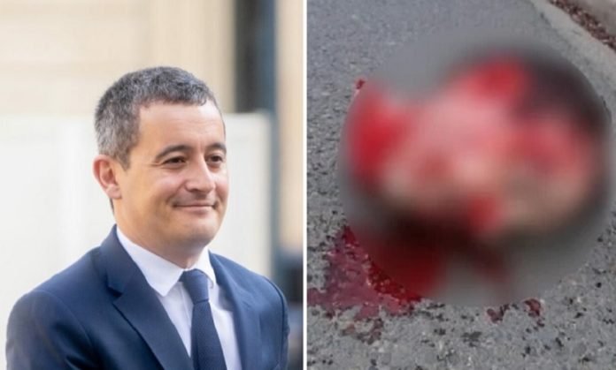 Gérald Darmanin en onthoofd hoofd door moslim