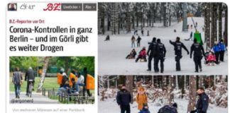 Duitse politie: bij drugsdealers zeven kleuren bagger schijten – en tegen kinderen die in de sneeuw spelen krachtig optreden