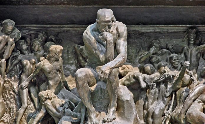 The Thinker in The Gates of Hell at the Musée Rodin