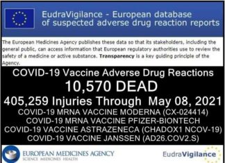 Inmiddels 10.570 DODEN en 405.259 GEWONDEN gemeld: Europese database van bijwerkingen van COVID-19 ‘vaccins’