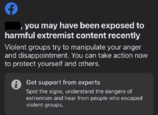 Facebook gaat frontaal Big Brother met nieuwe “extremisme”-waarschuwingen