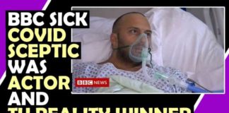De gehospitaliseerde “Covid” patiënt die geen spijt had van het nemen van de prik op de Britse staatszender BBC News is een acteur