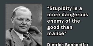 “Domheid is een gevaarlijker vijand van het goede dan kwaadaardigheid” – Dietrich Bonhoeffer