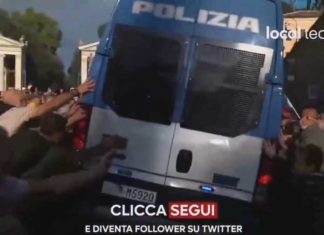 Video’s: Italianen vechten terug tegen gewelddadige politie tijdens protest tegen vaccinatieplicht