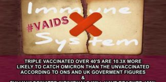 Drievoudig gevaccineerde 40-49-jarigen hebben 10,3x meer kans om Omicron op te lopen dan ongevaccineerden, volgens officiële Britse data