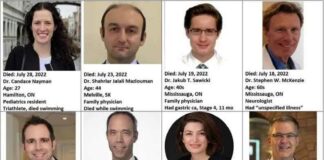 Veertien jonge Canadese dokters sterven na het krijgen van de prik. Normaal zouden dat er ~0 zijn in 30 jaar