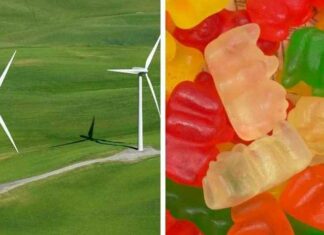 Nu willen ze dat u windturbines eet die kunstmatig in gummibeertjes zijn veranderd
