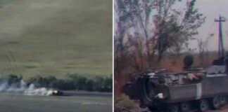 Colonne Nederlandse YPR-765 pantserwagens van de Oekraïense strijdkrachten door Russische luchtmacht vernietigd (VIDEO)