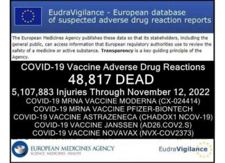 48.817 DODEN en 5.107.883 Gewonden na COVID-19 vaccins in Europese databank van bijwerkingen