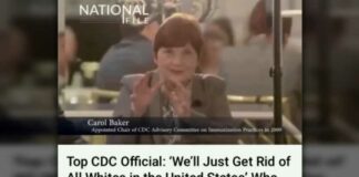 Video-opname van CDC-gezondheidsfunctionaris die oproept tot BLANKE GENOCIDE om alle blanke vaccinweigeraars te elimineren