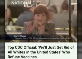 Video-opname van CDC-gezondheidsfunctionaris die oproept tot BLANKE GENOCIDE om alle blanke vaccinweigeraars te elimineren