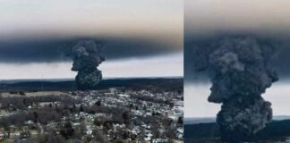 ENVIRO-TERRORISME in de VS nu TOXISCHE GASWOLK vrijkomt nadat “autoriteiten” vinylchloride in brand staken om het te VERSPREIDEN in de lucht over boerderijen en rivieren