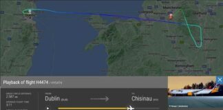 10e recente pilootuitval: HiSKy vlucht H4474 (DUB-KIV) naar Chisinau, 20 min na het opstijgen raakte de piloot “niet in staat te handelen”