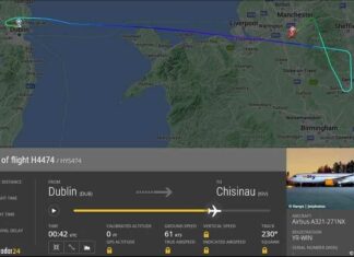 10e recente pilootuitval: HiSKy vlucht H4474 (DUB-KIV) naar Chisinau, 20 min na het opstijgen raakte de piloot “niet in staat te handelen”