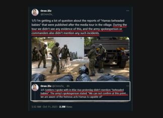 Israëlische journalist zegt dat hij geen bewijs heeft gezien van “door Hamas onthoofde baby’s” tijdens media-rondleiding door dorp