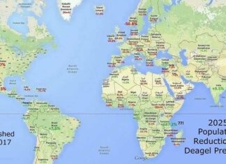 Deagel’s voorspelling voor 2025 liet zien dat Amerika en Israël absoluut vernietigd zouden worden in WO 3, waarbij de bevolking van Israël met meer dan 60% zou afnemen en Amerika zou veranderen in een derdewereldland
