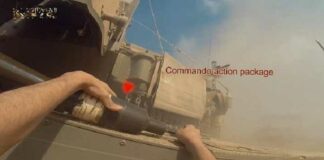 VIDEO: Palestijnse strijder verlaat tunnel, rent op IDF-tank af en blaast deze op met handmatig geplaatste explosieve lading