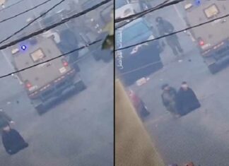 Kijk: Israëlische troepen gefilmd terwijl ze geblinddoekte gevangene als menselijk schild gebruikten op de Westelijke Jordaanoever