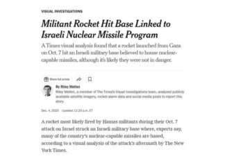 Hamas raket heeft basis getroffen die gelinkt is aan Israël’s (niet zo geheime) nucleaire raketprogramma
