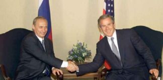 Hé George W. Bush, wat is er zo verdomd grappig?