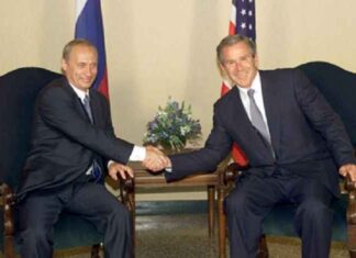 Hé George W. Bush, wat is er zo verdomd grappig?