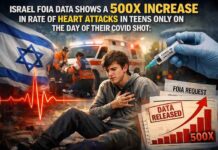 Israëlische FOIA-gegevens tonen een meer dan 500-voudige toename van het aantal hartaanvallen bij tieners op de dag van hun COVID-vaccinatie. Daarom hebben ze de gegevens gewist. Niemand in de regering vraagt om een onderzoek