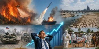 Terwijl de wereld in brand staat, stijgt de aandelenmarkt naar ongekende hoogten