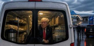 Trump in het cateringbusje: wanneer een wereldmacht verandert in slapstick
