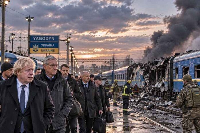 Westerse leiders die in Oekraïne met de trein reisden