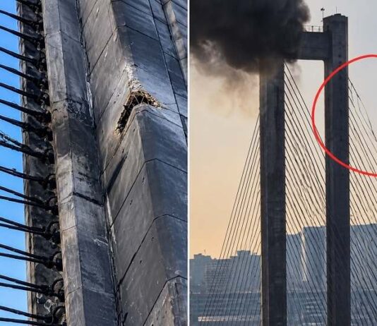 Paniek in Kiev nu Russische drones kabels van belangrijke brug beginnen door te snijden (VIDEO’S)